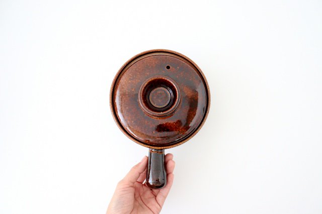 One-handed Porridge Pot Brown | Donabe Iga Ware