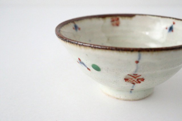 Minami Kiln Rice Bowl Red Pattern | Mino Ware