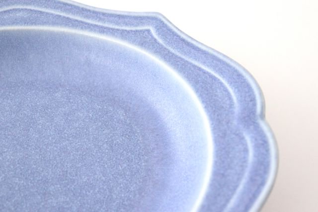 Oval plate L blue porcelain Monet Mino ware