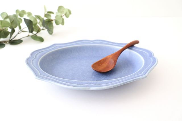 Oval plate L blue porcelain Monet Mino ware