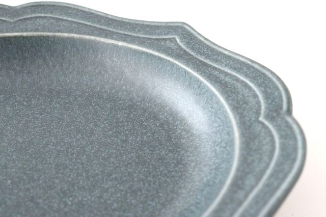 Oval plate L gray porcelain Monet Mino ware