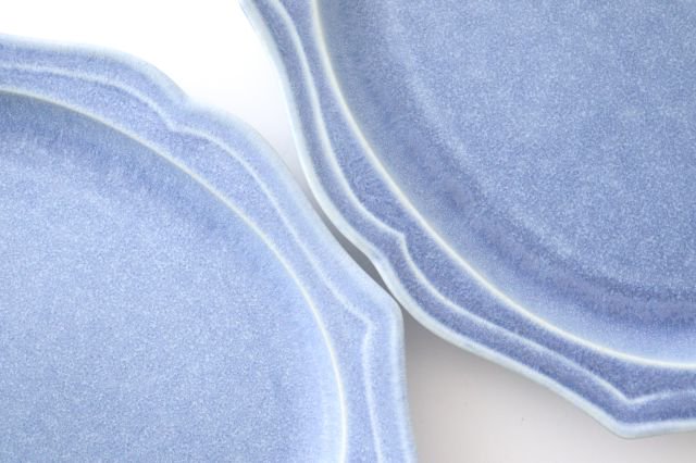 Oval plate M Blue porcelain Monet Mino ware