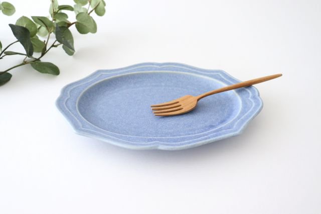 Oval plate M Blue porcelain Monet Mino ware