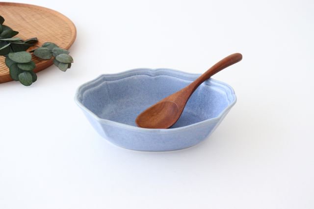 Oval bowl blue porcelain Monet Mino ware