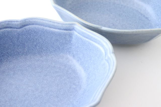 Oval bowl blue porcelain Monet Mino ware
