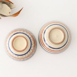 Toshin Kiln Small Bowl Red Bougainvillea Arabesque 9cm/3.5in | Kobachi Tsuboya Ware Yachimun-Detail2