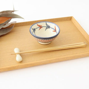 Toshin Kiln Small Bowl Red Bougainvillea Arabesque 9cm/3.5in | Kobachi Tsuboya Ware Yachimun-Detail3