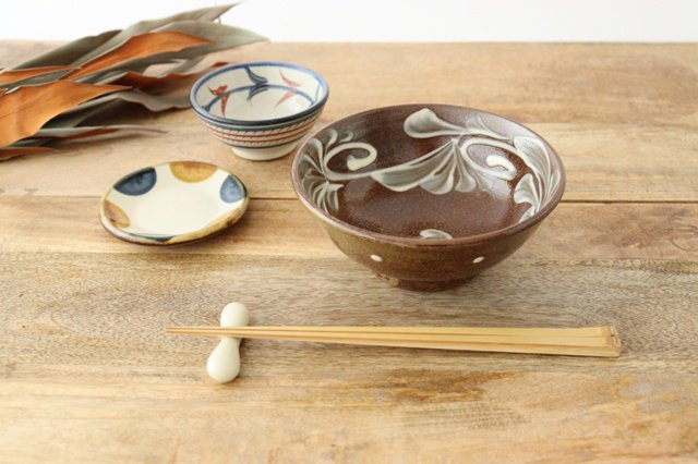 Toshin Kiln Small Bowl Red Bougainvillea Arabesque 9cm/3.5in | Kobachi Tsuboya Ware Yachimun-Detail8