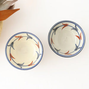 Toshin Kiln Small Bowl Red Bougainvillea Arabesque 9cm/3.5in | Kobachi Tsuboya Ware Yachimun-Detail10