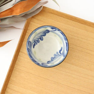 Toshin Kiln Small Bowl Blue and Green Arabesque 9cm/3.5in | Kobachi Tsuboya Ware Yachimun-Detail2