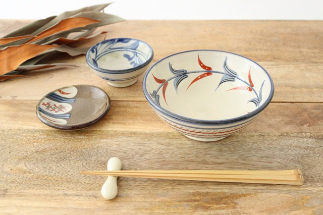 Toshin Kiln Small Bowl Blue and Green Arabesque 9cm/3.5in | Kobachi Tsuboya Ware Yachimun-Detail11