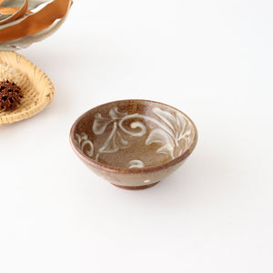 Toshin Kiln Small Bowl Slip-trailing 9cm/3.5in | Kobachi Tsuboya Ware Yachimun-TOP