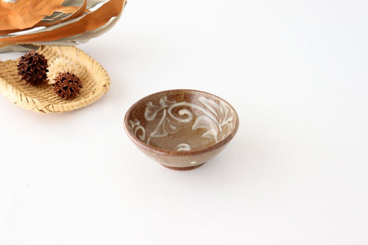 Toshin Kiln Small Bowl Slip-trailing 9cm/3.5in | Kobachi Tsuboya Ware Yachimun-TOP