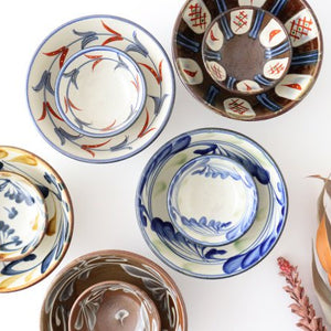 Toshin Kiln Small Bowl Slip-trailing 9cm/3.5in | Kobachi Tsuboya Ware Yachimun-Detail14