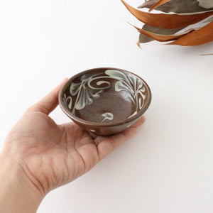 Toshin Kiln Small Bowl Slip-trailing 9cm/3.5in | Kobachi Tsuboya Ware Yachimun-Detail3