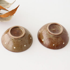 Toshin Kiln Small Bowl Slip-trailing 9cm/3.5in | Kobachi Tsuboya Ware Yachimun-Detail4