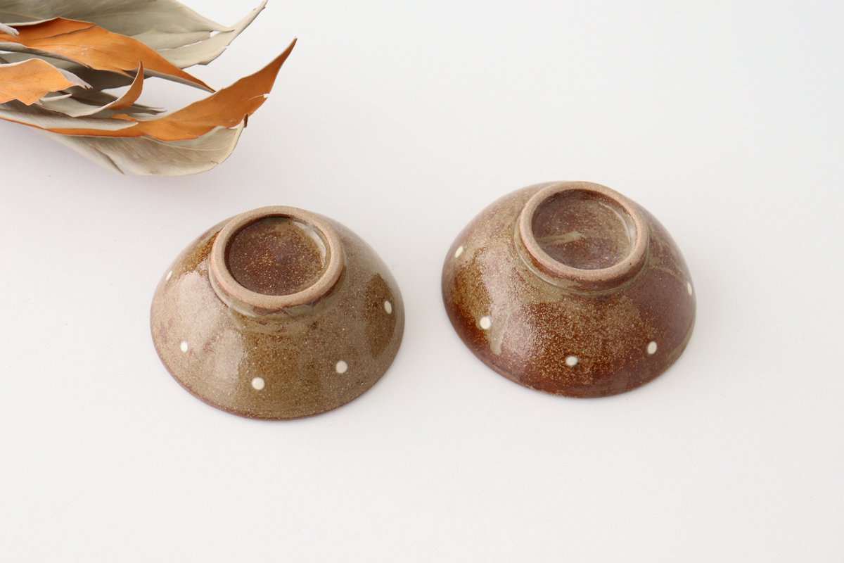 Toshin Kiln Small Bowl Slip-trailing 9cm/3.5in | Kobachi Tsuboya Ware Yachimun-Detail4