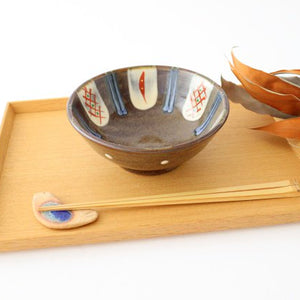 Toshin Kiln Round Bowl Red-painted  15cm/5.9in | Tsuboya Ware Yachimun-Detail5