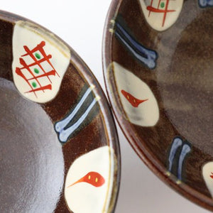 Toshin Kiln Round Bowl Red-painted  15cm/5.9in | Tsuboya Ware Yachimun-Detail8