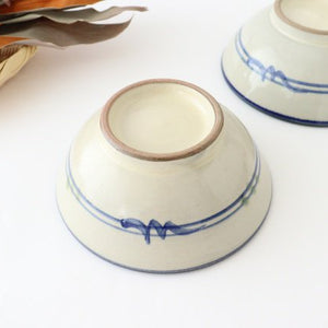 Toshin Kiln Round Bowl Blue and Green Arabesque 15cm/5.9in | Tsuboya Ware Yachimun-Detail3