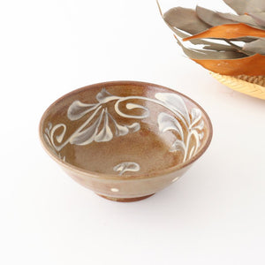 Toshin Kiln Round Bowl Slip-trailing 15cm/5.9in | Tsuboya Ware Yachimun-TOP