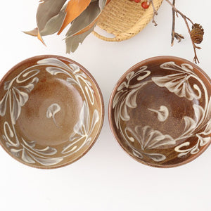 Toshin Kiln Round Bowl Slip-trailing 15cm/5.9in | Tsuboya Ware Yachimun-Detail2