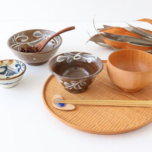 Toshin Kiln Round Bowl Slip-trailing 15cm/5.9in | Tsuboya Ware Yachimun-Detail11