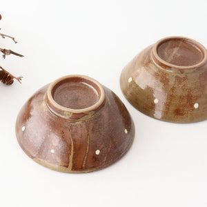 Toshin Kiln Round Bowl Slip-trailing 15cm/5.9in | Tsuboya Ware Yachimun-Detail3