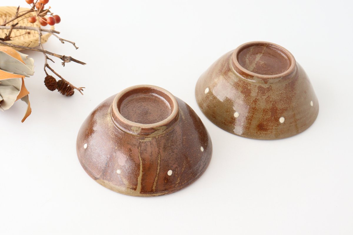 Toshin Kiln Round Bowl Slip-trailing 15cm/5.9in | Tsuboya Ware Yachimun-Detail3