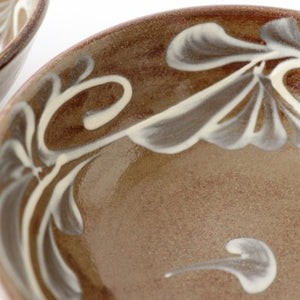 Toshin Kiln Round Bowl Slip-trailing 15cm/5.9in | Tsuboya Ware Yachimun-Detail8