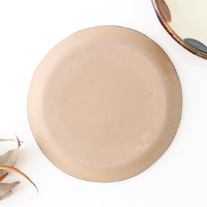 Toshin Kiln Round Plate Brown and Blue Dots 21cm/8.3in | Tsuboya Ware  Yachimun-Detail2