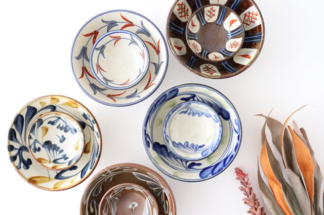 Toshin Kiln Square Plate Arabesque Blue&Brown | Sushi Plae Tsuboya Ware Yachimun-Detail14