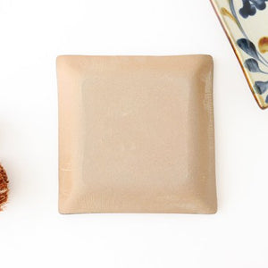 Toshin Kiln Square Plate Arabesque Blue&Brown | Sushi Plae Tsuboya Ware Yachimun-Detail3