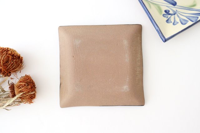 Toshin Kiln Square Plate Arabesque Blue | Sushi Plae Tsuboya Ware Yachimun-Detail5