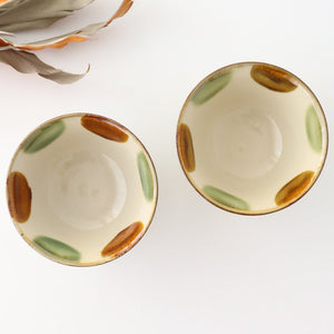 Toshin Kiln Rice Bowl Brown&Green Dot | Tsuboya Ware  Yachimun-Detail2