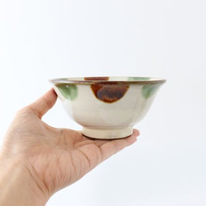Toshin Kiln Rice Bowl Brown&Green Dot | Tsuboya Ware  Yachimun-Detail6