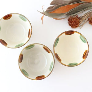 Toshin Kiln Rice Bowl Brown&Green Dot | Tsuboya Ware  Yachimun-Detail8