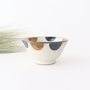 Toshin Kiln Rice Bowl Blue&Brown Dot | Tsuboya Ware  Yachimun-TOP