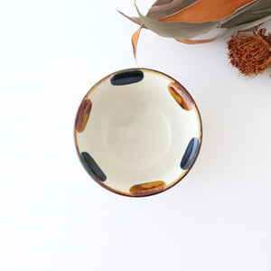 Toshin Kiln Rice Bowl Blue&Brown Dot | Tsuboya Ware  Yachimun-Detail2