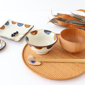 Toshin Kiln Rice Bowl Blue&Brown Dot | Tsuboya Ware  Yachimun-Detail11