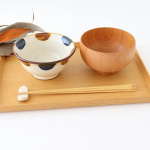 Toshin Kiln Rice Bowl Blue&Brown Dot | Tsuboya Ware  Yachimun-Detail5