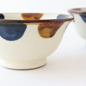 Toshin Kiln Rice Bowl Blue&Brown Dot | Tsuboya Ware  Yachimun-Detail8