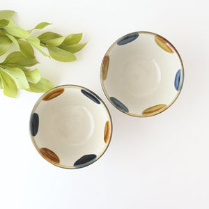 Toshin Kiln Rice Bowl Blue&Brown Dot | Tsuboya Ware  Yachimun-Detail9