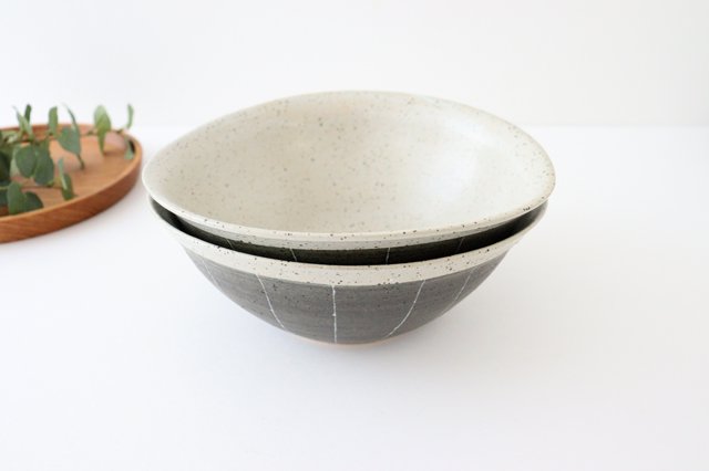 Deep Bowl Striped Black | Ramen Bowl Shigaraki ware