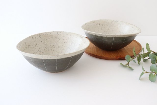 Deep Bowl Striped Black | Ramen Bowl Shigaraki ware