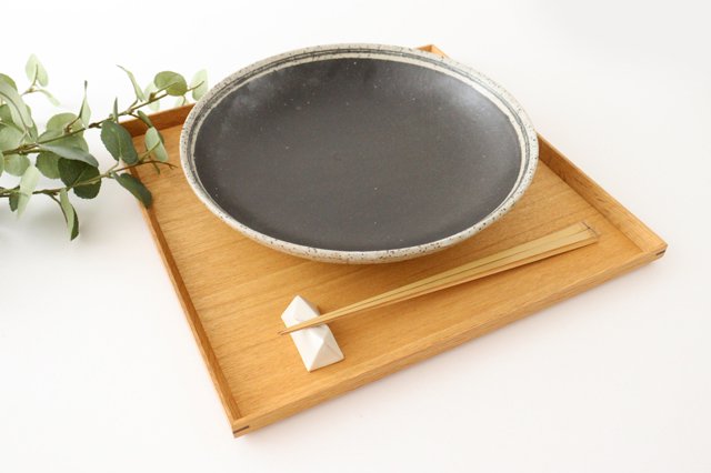 Deep Plate Black 24㎝/9.4in | Shigaraki Ware