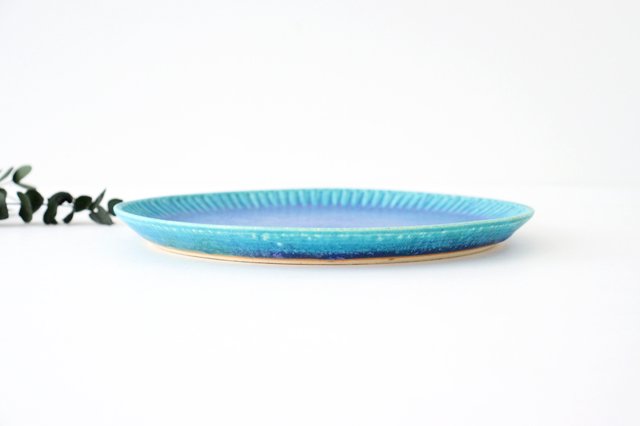 Round Plate Turquoise 25㎝/9.8in | Shigaraki Ware