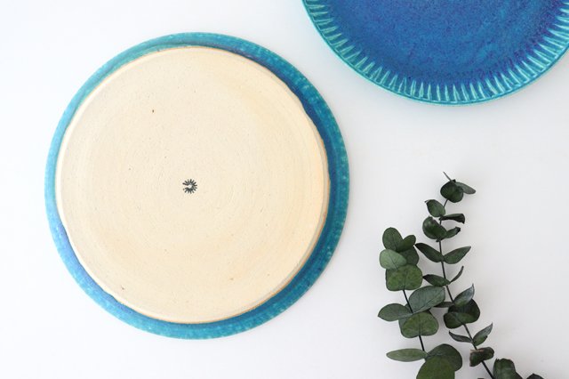 Round Plate Turquoise 25㎝/9.8in | Shigaraki Ware