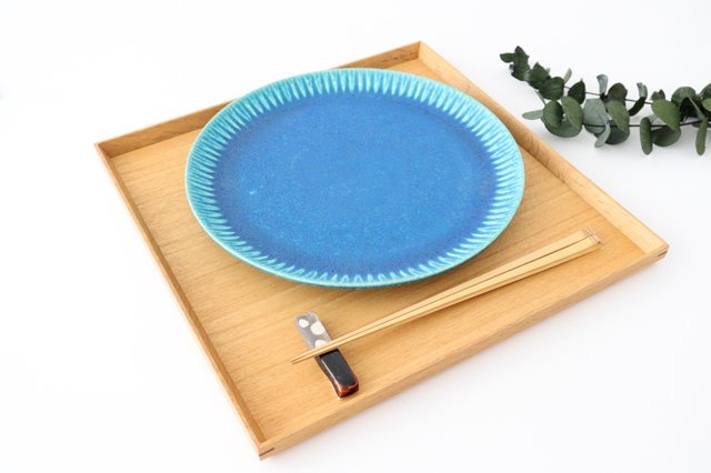 Round Plate Turquoise 25㎝/9.8in | Shigaraki Ware