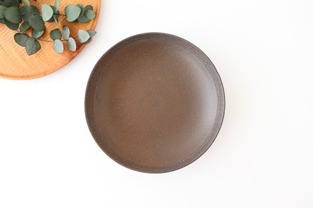 Round Deep Plate Iron Rust | Shigaraki Ware